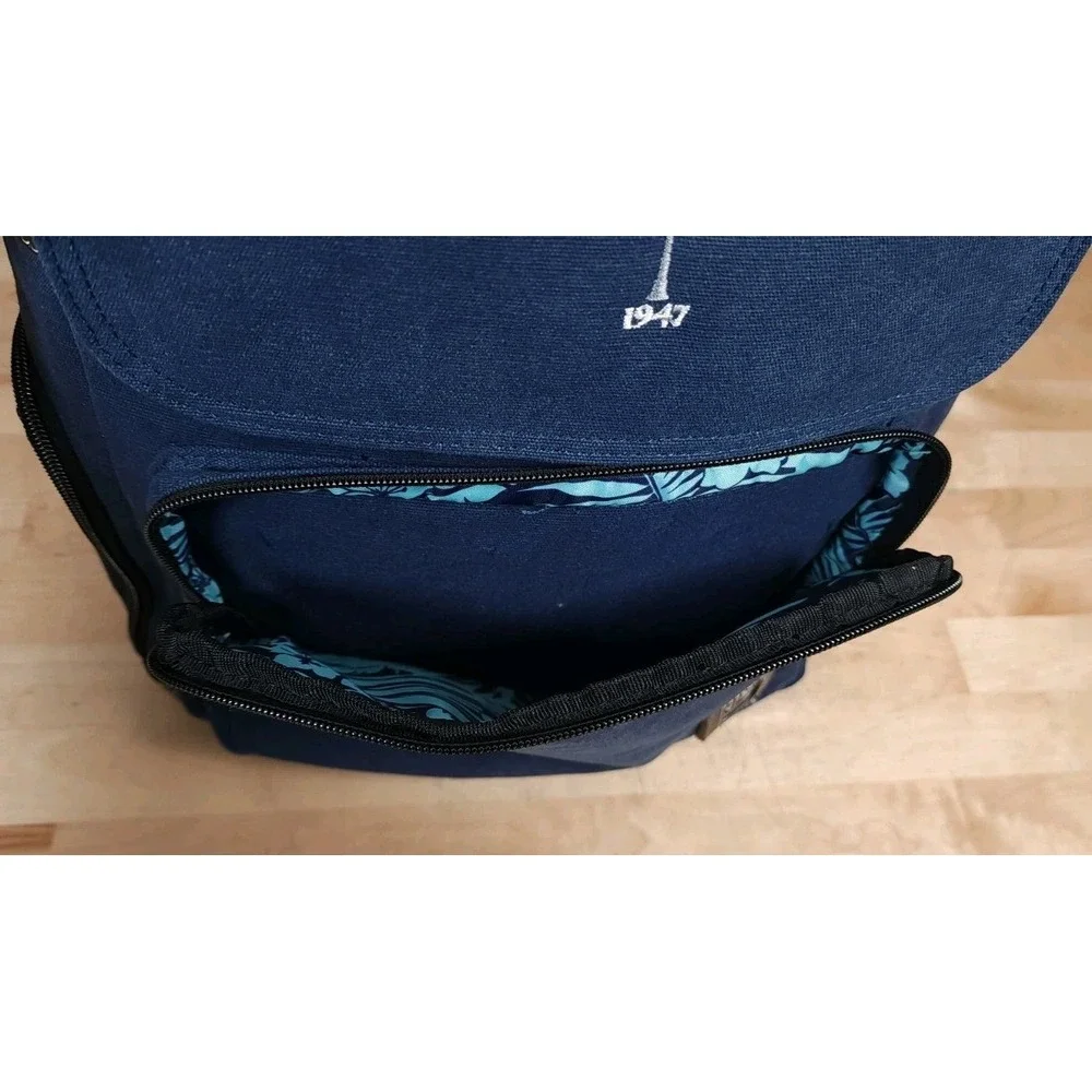 Straight Down Hearst Blue Canvas Backpack Laptop Bag Carmel Golf Charlotte NEW‎